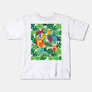 Pura Vida! Parrot and cockatoo chitchat Kids T-Shirt